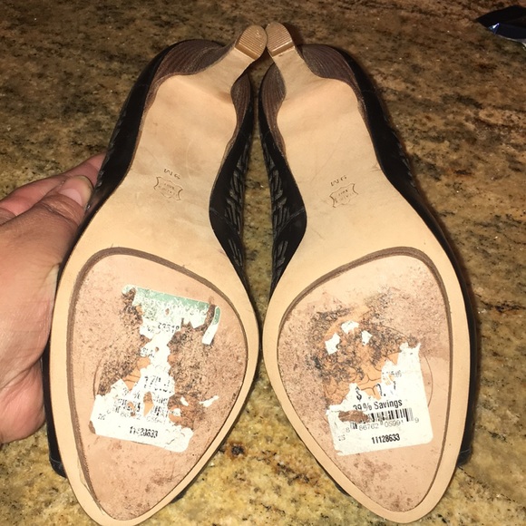 Tory Burch Reagan Heels Open Toe Stilettos Black/Cream - Size 9 - Picture 13 of 16